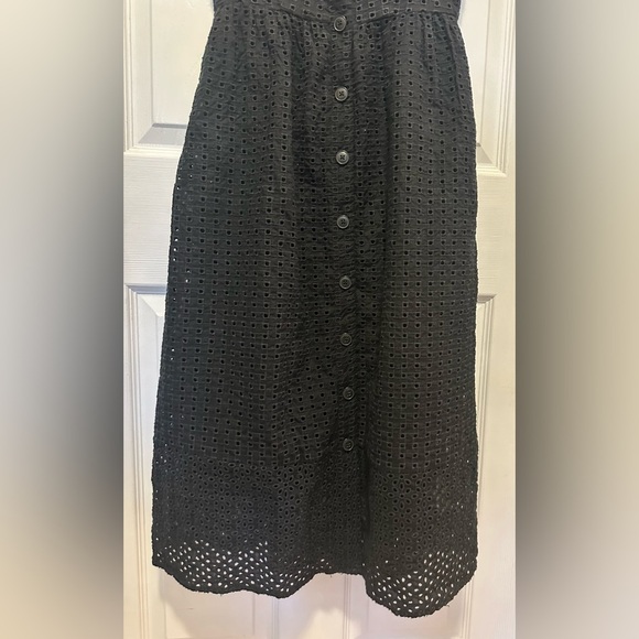 J Crew Black Eyelet Dress 4 100% Cotton - Picture 5 of 13
